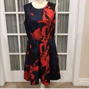 Black, Blue & Orange Dress with pockets